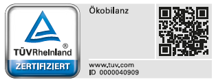 T&Uuml;V Rheinland zertifiziert &ndash; &Ouml;kobilanz (ID 0000040909) (Logo)