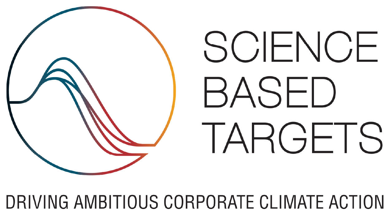 Logo der Science Based Targets initiative: „Science Based Targets – Driving Ambitious Corporate Climate Action“ (Ambitionierter Klimaschutz in Unternehmen)