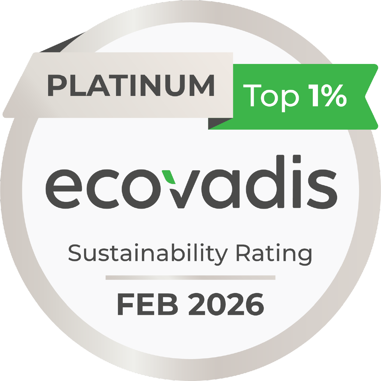 The silver EcoVadis Silver 2021 Sustainability Rating badge